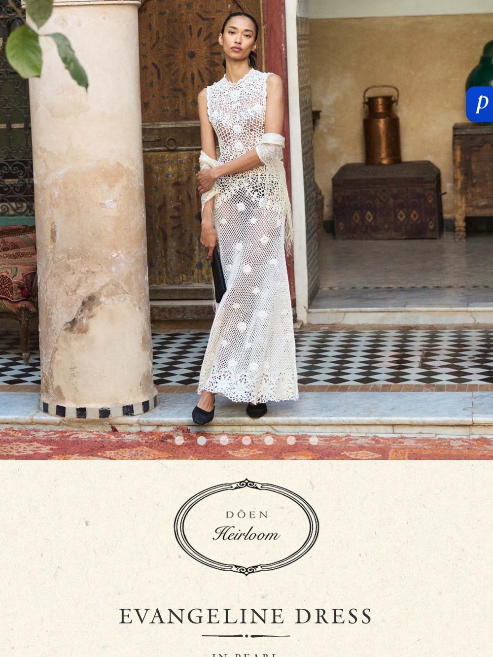 Doen Evangeline Maxi Dress in Pearl Crochet